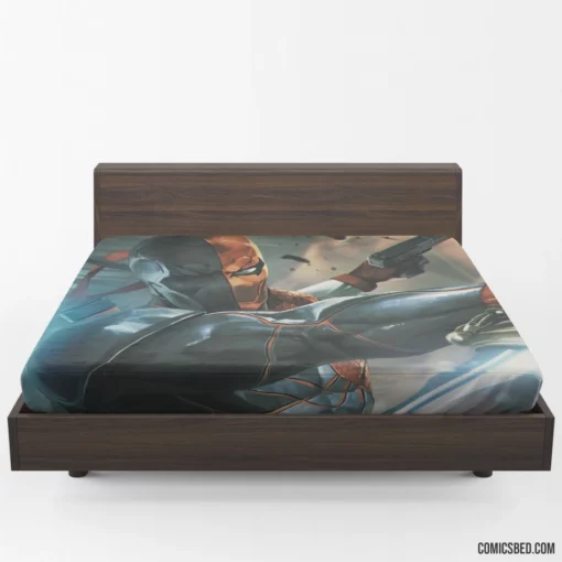 DC Deathstroke Artwork Masterful Mercenary Comic Fitted Sheet