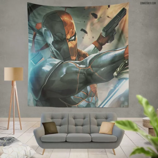 DC Deathstroke Artwork Masterful Mercenary Comic Wall Tapestry