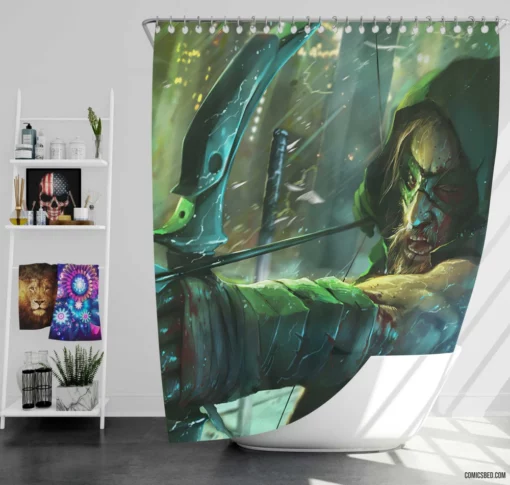 DC Emerald Archer Green Arrow Chronicles Comic Shower Curtain