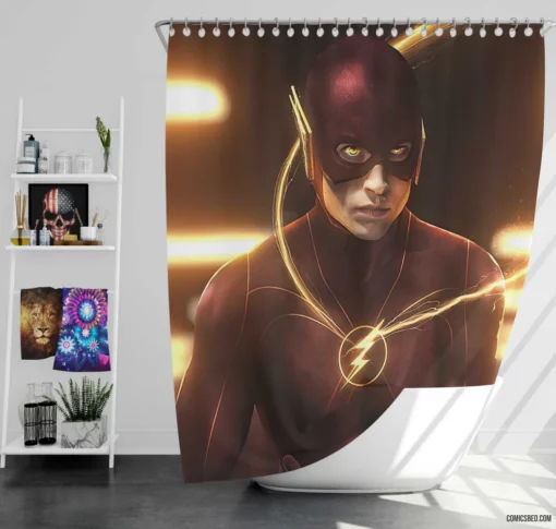 DC Flash Barry Allen Chronicles Unleashed Comic Shower Curtain