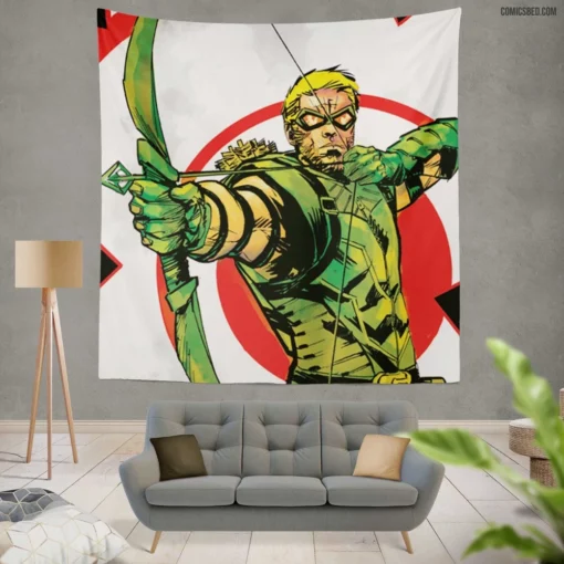 DC Hooded Archer Green Arrow Chronicles Comic Wall Tapestry