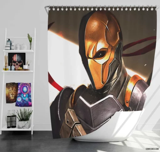 DC Lethal Assassin Deathstroke Unleashed Comic Shower Curtain