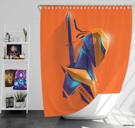 DC Ruthless Assassin Deathstroke Chronicles Comic Shower Curtain