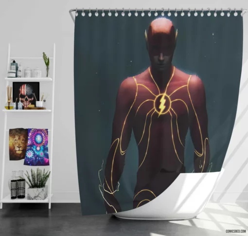 DC Speedster Unleashed Flash Chronicles Comic Shower Curtain