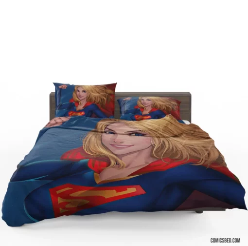 DC Supergirl Blonde-Haired Heroine Comic Bedding Set