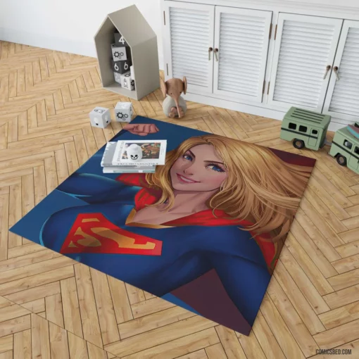 DC Supergirl Blonde-Haired Heroine Comic Rug 1