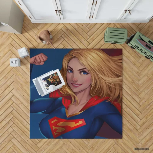 DC Supergirl Blonde-Haired Heroine Comic Rug