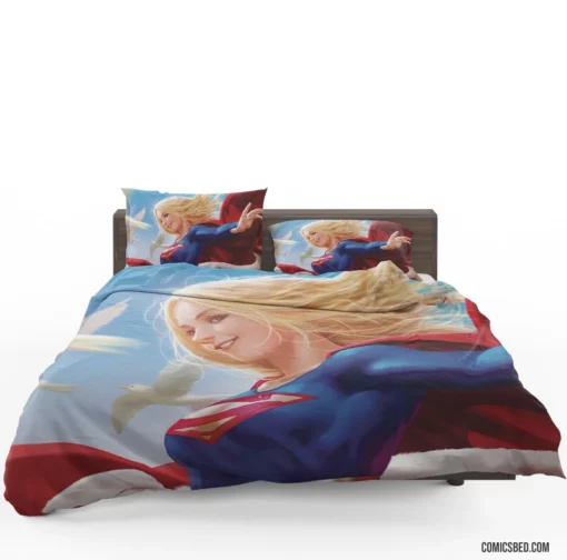 DC Supergirl Blonde-Haired Icon Comic Bedding Set