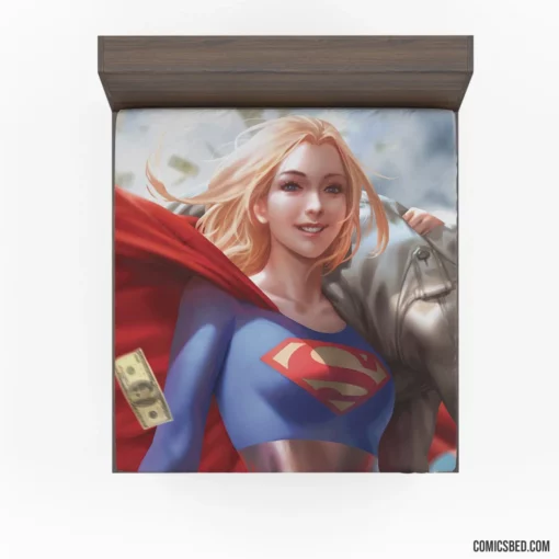 DC Supergirl Girl with Blonde Hair Comic Fitted Sheet 1