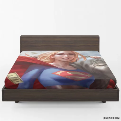 DC Supergirl Girl with Blonde Hair Comic Fitted Sheet