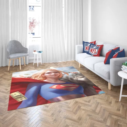 DC Supergirl Girl with Blonde Hair Comic Rug 2