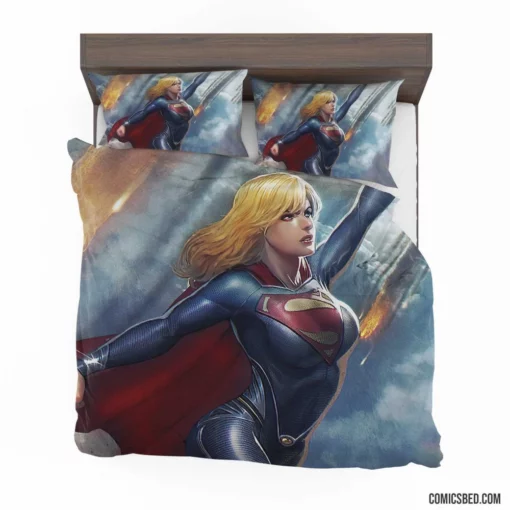 DC Supergirl Heroine with Blonde Hair Comic Bedding Set 1