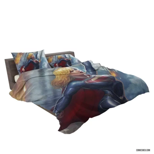 DC Supergirl Heroine with Blonde Hair Comic Bedding Set 2