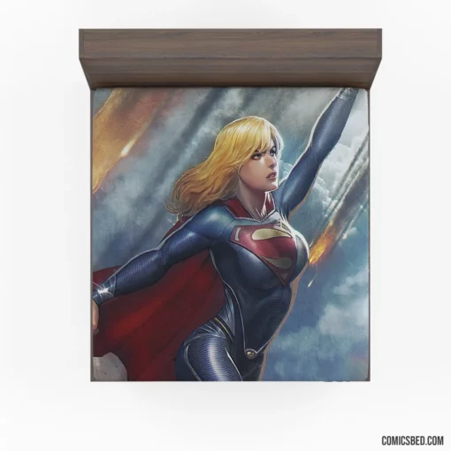 DC Supergirl Heroine with Blonde Hair Comic Fitted Sheet 1