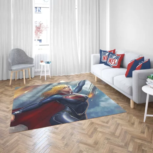 DC Supergirl Heroine with Blonde Hair Comic Rug 2