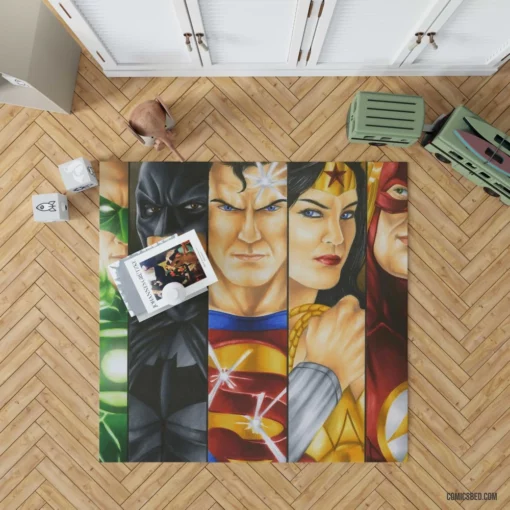 DC Superheroes United Justice League Chronicles Comic Rug