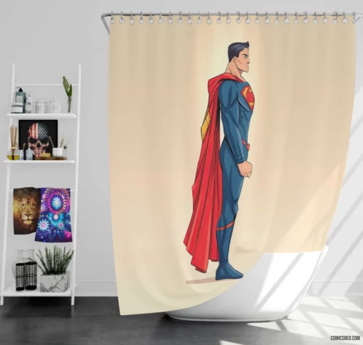 DC Superman Heroic Adventures Await Comic Shower Curtain