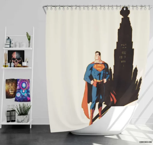 DC Superman Heroic Exploits Continue Comic Shower Curtain