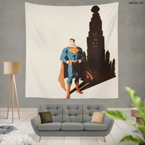 DC Superman Heroic Exploits Continue Comic Wall Tapestry