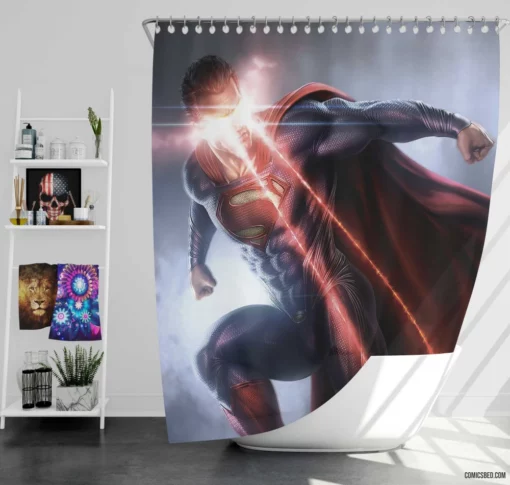 DC Superman Heroic Feats Continue Comic Shower Curtain