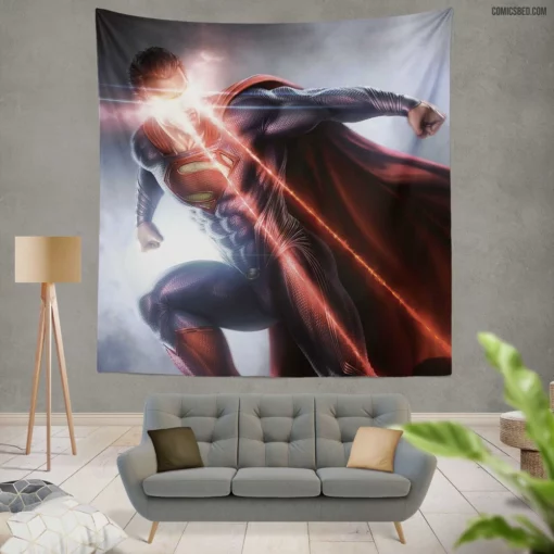 DC Superman Heroic Feats Continue Comic Wall Tapestry