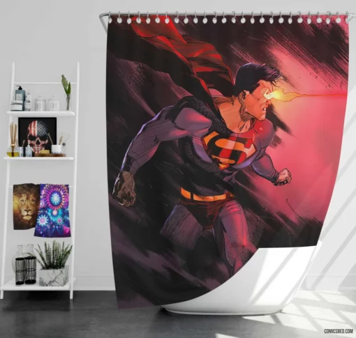 DC Superman Iconic Heroic Saga Comic Shower Curtain