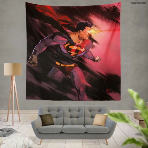 DC Superman Iconic Heroic Saga Comic Wall Tapestry