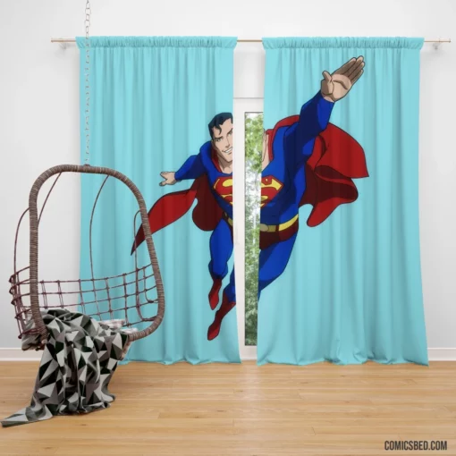 DC Superman Legendary Hero Soars Comic Curtain