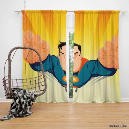 DC Superman Timeless Heroic Feats Comic Curtain