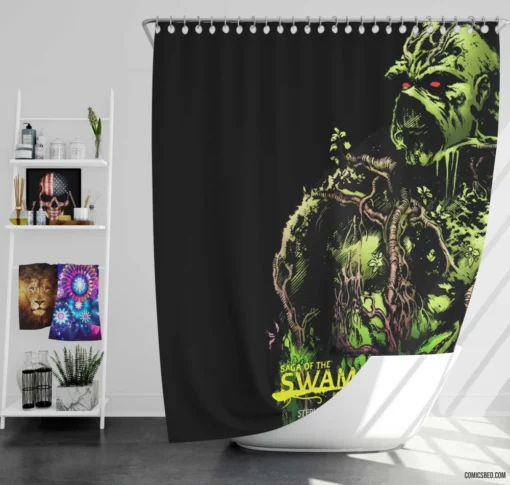 DC Swamp Thing Eerie Adventures Comic Shower Curtain