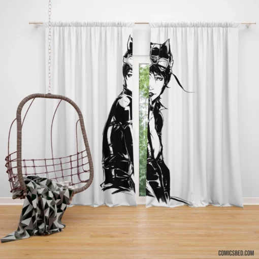 DC Tempting Catwoman Femme Fatale Comic Curtain