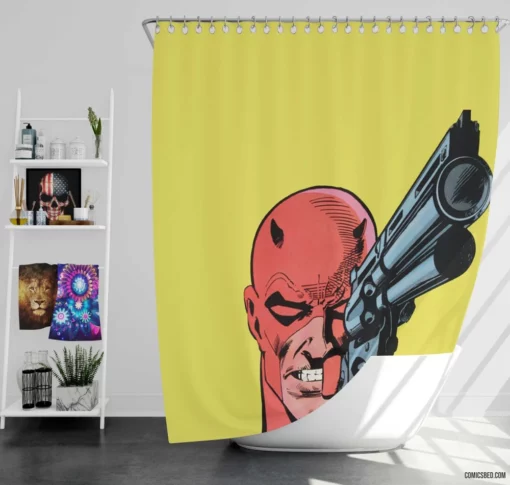 Daredevil Blind Hero Comic Shower Curtain