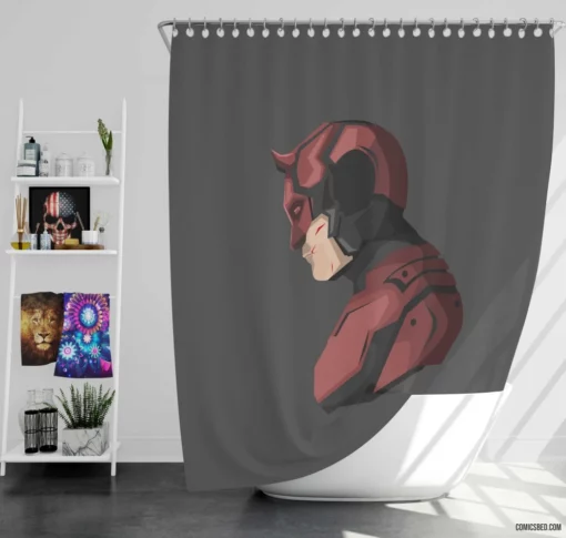 Daredevil Chronicles Marvel Devilish Hero Comic Shower Curtain