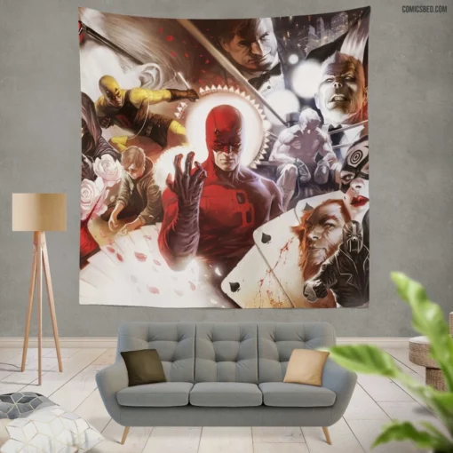 Daredevil & Iron Fist Elektra Bullseye Comic Wall Tapestry