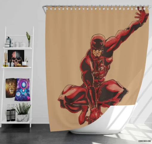 Daredevil Matt Murdock Journey Comic Shower Curtain