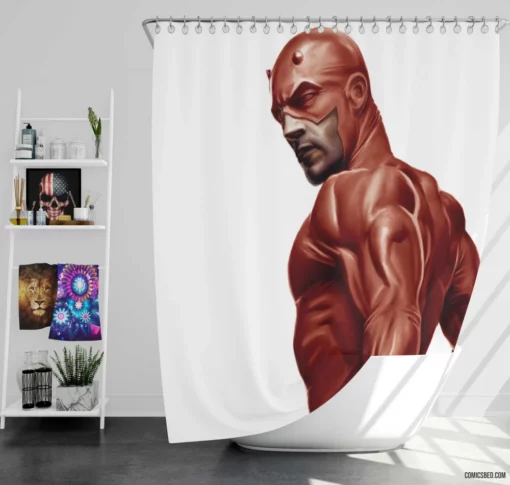 Daredevil Matt Murdock Pursuit Comic Shower Curtain