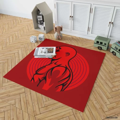 Daredevil Minimalist Marvel Hero Comic Rug 1