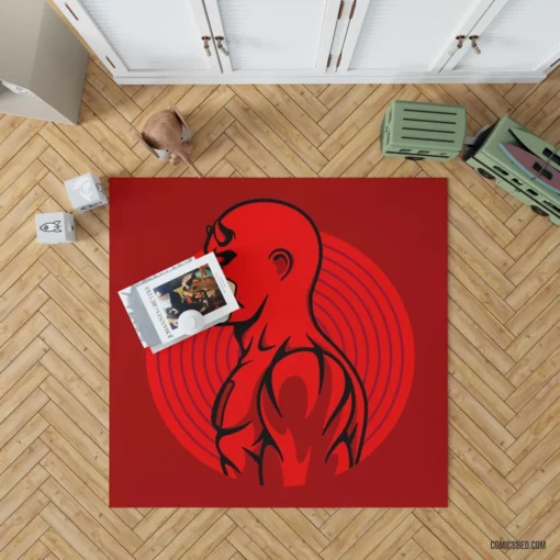 Daredevil Minimalist Marvel Hero Comic Rug