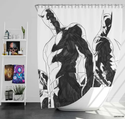 Daredevil Punisher Batman The Question DC Heroes Comic Shower Curtain