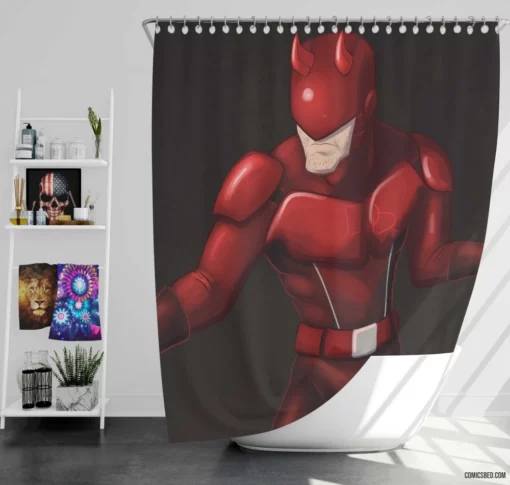 Daredevil Saga Marvel Urban Avenger Comic Shower Curtain