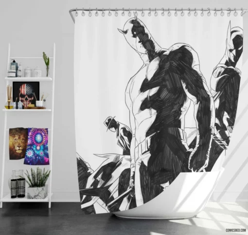 Daredevil vs. Punisher Colliding Justice Comic Shower Curtain