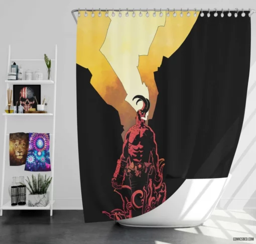 Dark Horse Hellboy Chronicles Iconic Adventure Comic Shower Curtain