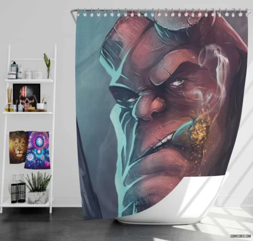 Dark Horse Iconic Hellboy Adventure Chronicles Comic Shower Curtain