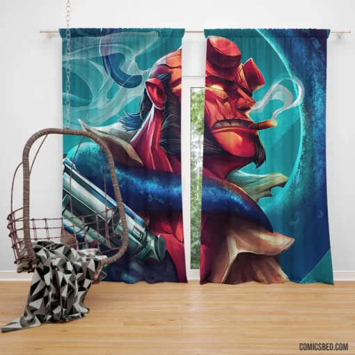 Dark Horse Legendary Antihero Hellboy Comic Curtain