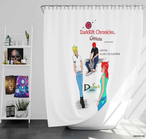 Dark Rift Chronicles Mystic Journeys Comic Shower Curtain