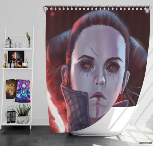 Darth Rey Star Wars Force Awakens Comic Shower Curtain