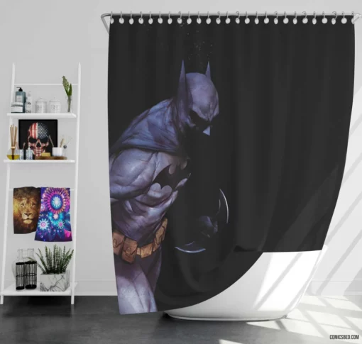 Dawn of Justice The Batman Rises Comic Shower Curtain