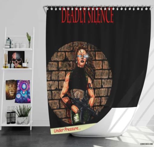 Deadly Silence Eerie Stories Comic Shower Curtain