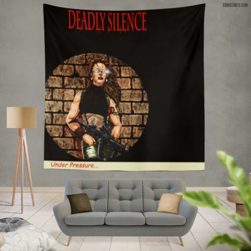 Deadly Silence Eerie Stories Comic Wall Tapestry