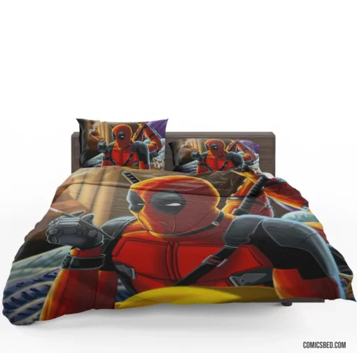 Deadpool Cat Marvel Merc Comic Bedding Set